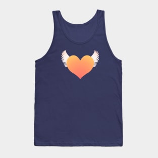 Winged Heart - Orange Tank Top